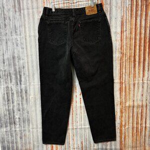 Vintage Levi's 550 Relaxed Fit Tapered Leg Black Denim Jeans Womens Size 18 Mis